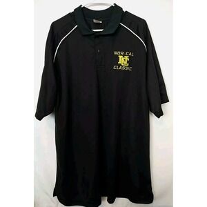 Men's North Cal Classic Embroidered Black Short Sleeve Polo Shirt 2XL